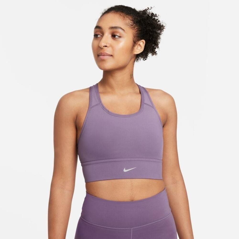 Nike Pro Purple Swoosh Long Line Sports Bra